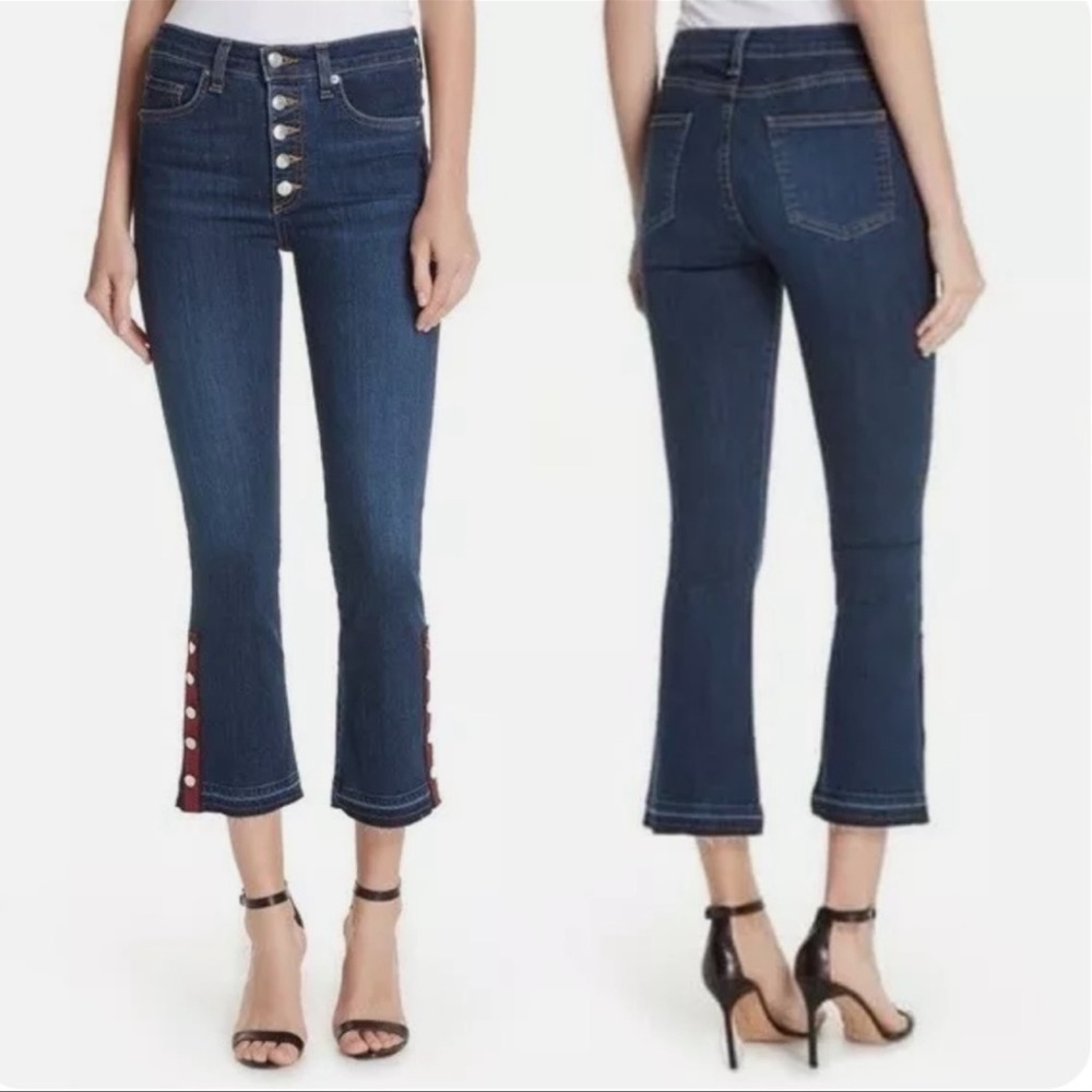 NWOT Veronica Beard Carolyn 10” Button Hem Baby Boot Jeans, Size 27